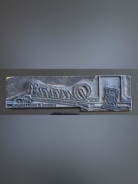 Vtg Printing Block Type Letterpress Dunn's Paints Wallpaper Advertisement
